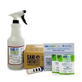 SANI STATION HARD SURFACE KIT- 
(1)SPRAY BOTTLE,CLEANER PK AND 
TEST STRIPS INCLUDED
FDA-NSF-EPA-D2 APPROVED
