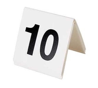 TABLE TENT-#76 THUR #100 WHITE
W/BLACK NUMBERS