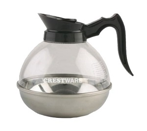 COFFEE DECANTER, 64OZ., 
PLASTIC WITH STAINLESS BASE