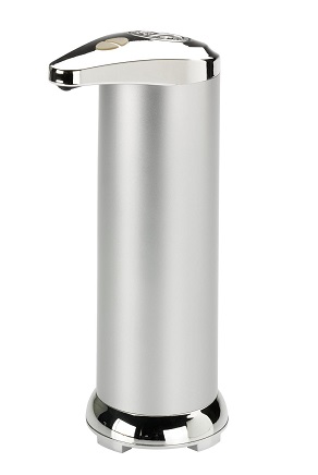 TOUCHLESS HAND SANITIZER 
DISPENSER-4-1/2&quot;X8&quot;H-BRUSHED 
STAINLESS (BATTERIES NOT 
INCLUDED)