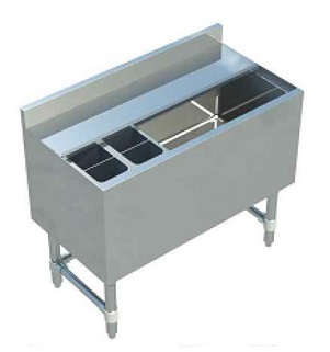 UNDERBAR ICE BIN
36&quot;WX18&quot;DX30&quot;H 
ISULATED WELL IS 12&quot;D (2) 
PIECE SLIDING LID &amp; (7) S/S 
CIRCUITS