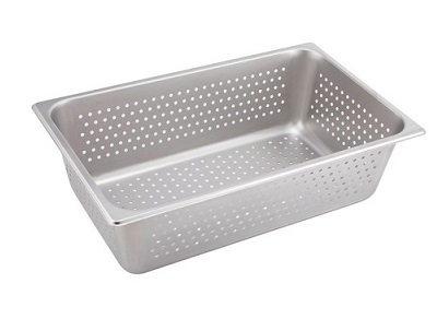 STEAM TABLE PAN-PERFORATED  FULL SIZE 4&quot; DEEP-22 GAUGE