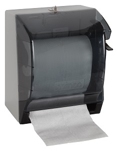 PAPER TOWEL DISPENSER-W/LEVER
FITS 7-1/2&quot;DIA PAPER ROLL