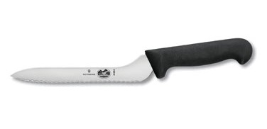 BREAD KNIFE-7-1/2-OFFSET 
BLADE-BLACK POLYPROPYLENE 
HANDLE