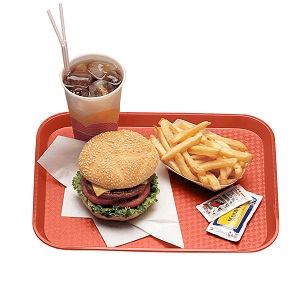 TRAY FAST FOOD 10X14 RED