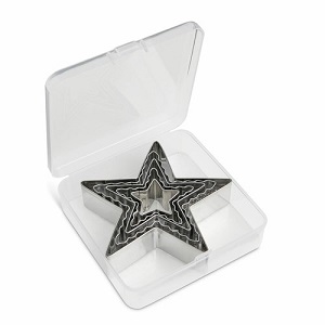 COOKIE CUTTER-STAR SET OF 5  WITH CASE