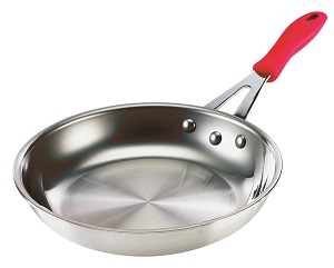 FRY PAN- 8&quot;-2-PLY STAINLESS  INTERIOR W/ALUMINUM EXTERIOR