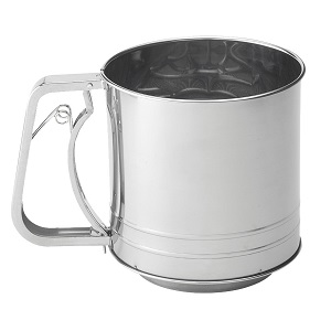 FLOUR SIFTER-5 CUP-SQUEEZE  HANDLE-STAINLESS