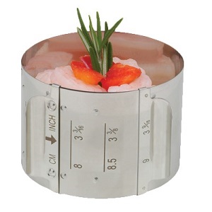 FOOD RING MOLD-ADJUSTS TO 5  DIFFERANT SIZES-STAINLESS 