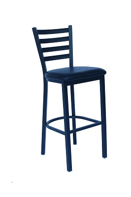 BARSTOOL-BLACK FRAME W/BLACK  SEAT (WATERFALL CUSHION)