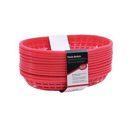 BASKET-CLASSIC OVAL RED 9-1/4 X 6 X 1-3/4