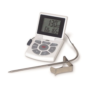 COMBO PROBE THERMOMETER/TIMER  AND CLOCK WHITE
