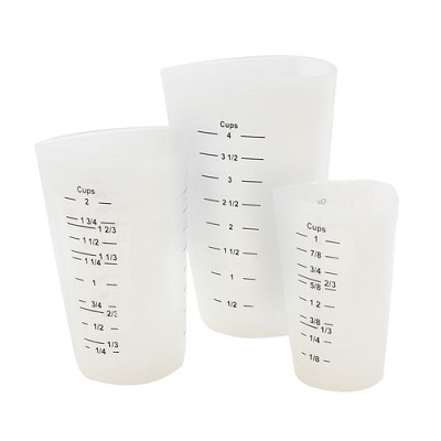 MEASURING CUP SET, SQZ/FLEXI 1 CUP, 2 CUP, AND 4 CUP INCLD