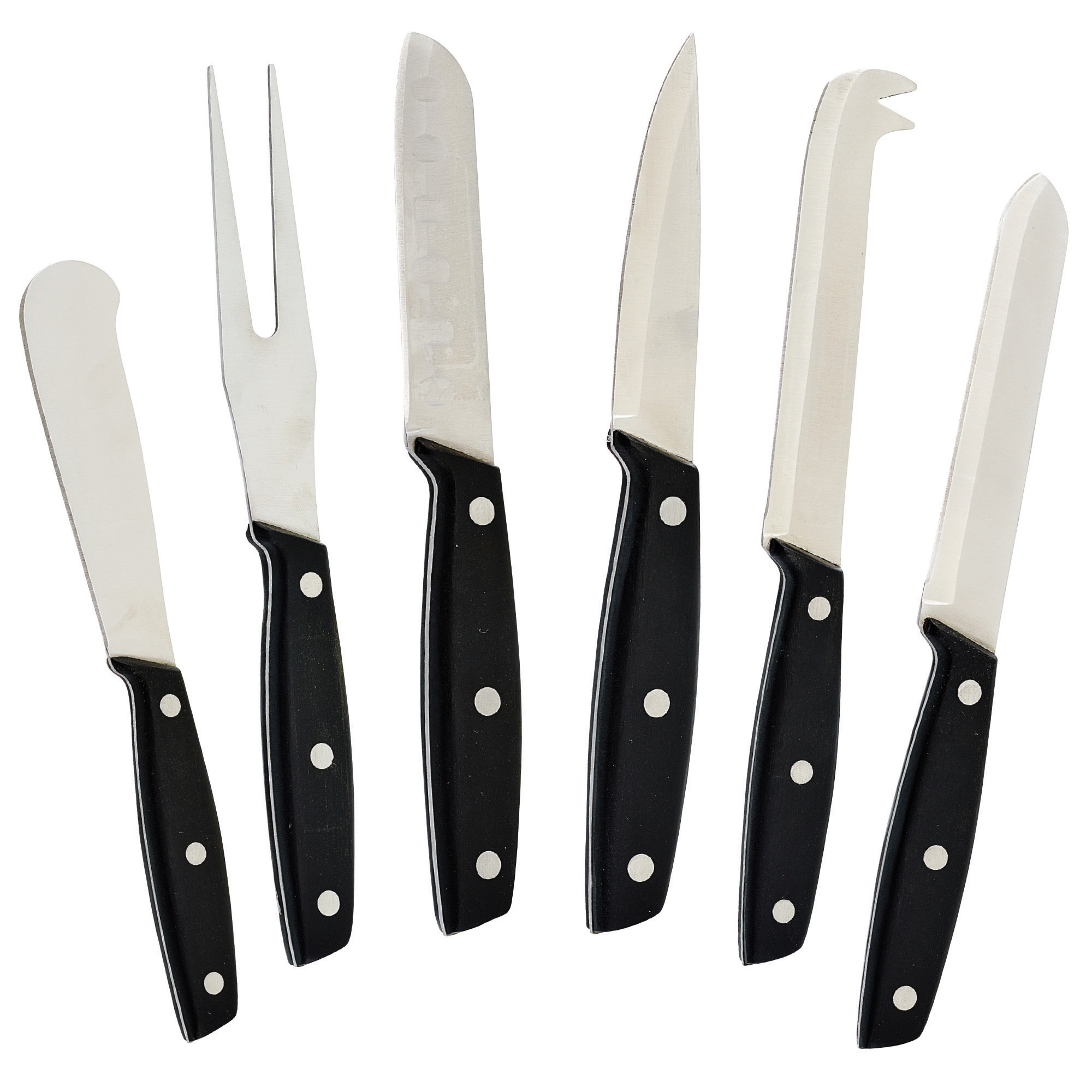 CHEESE KNIFE 6-PC SET W/POM HANDLES 