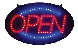 &quot;OPEN&quot; LED SIGN OVAL  3 FLASHING PATTERNS