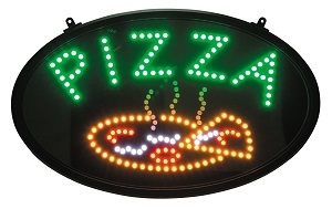 &quot;PIZZA&quot; LED SIGN OVAL 3 FLASHING PATTERNS