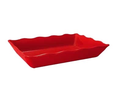 CATERING TRAY-14x10-RED W/SCALLOPED EDGE-MELAMINE