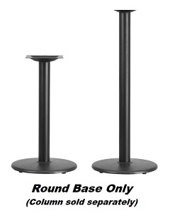 BASE ONLY-ROUND 24&quot;  BLACK (REQUIRES 4&quot; COLUMN/SOLD 