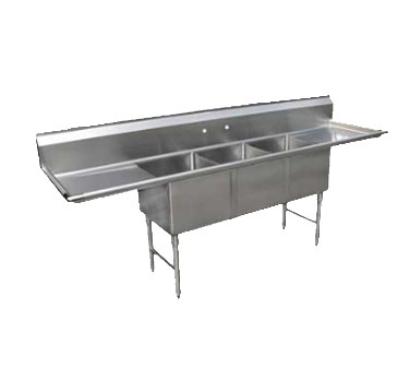 SINK-3 COMPARTMENT W/RIGHT &amp;  LEFT DRAINBOARD (BOWL 10WX14D)