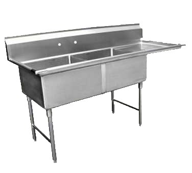 SINK-2 COMPARTMENT-1 RIGHT  DRAINBOARD (BOWL 18X18X12)