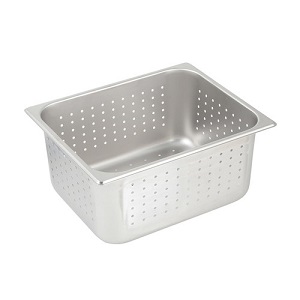 STEAM TABLE PAN-PERFORATED  HALF SIZE 6&quot; DEEP-22 GAUGE