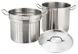 STEAMER/PASTA COOKER 12QT 18/8 SS INDUCTION READY