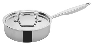 SAUTE PAN W/COVER 2QT-TRIPLY INDUCTION READY