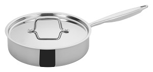 SAUTE PAN W/COVER 3QT-TRIPLY INDUCTION READY