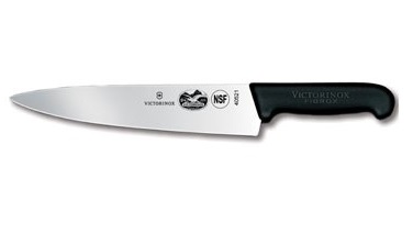 CHEFS KNIFE-10&quot;-FIBROX NYLON  HANDLE-BLACK