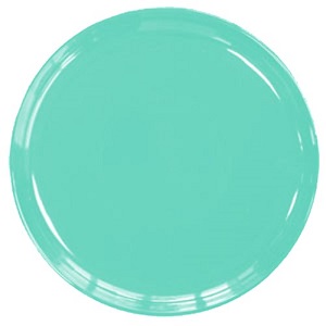 PIZZA PLATE-GREEN 13 1/8&quot;  ROLLED EDGE