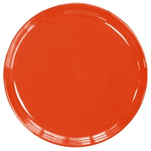 PIZZA PLATE-RED-13 1/8&quot;  ROLLED EDGE