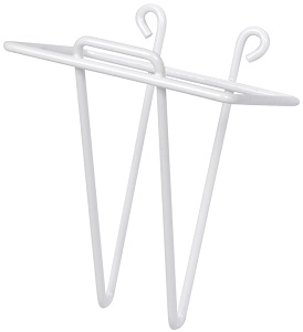 SCOOP HOLDER 4.25&quot;X5-3/8 WHITE PLASTIC COATED WIRE